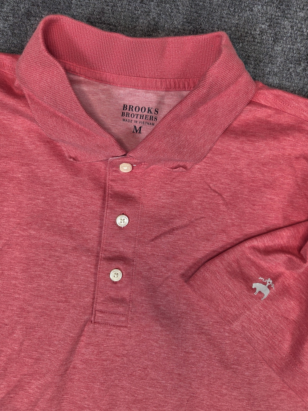 Brooks Brothers Polo Shirt Mens Medium Pinkish Red Supima Cotton Golf
